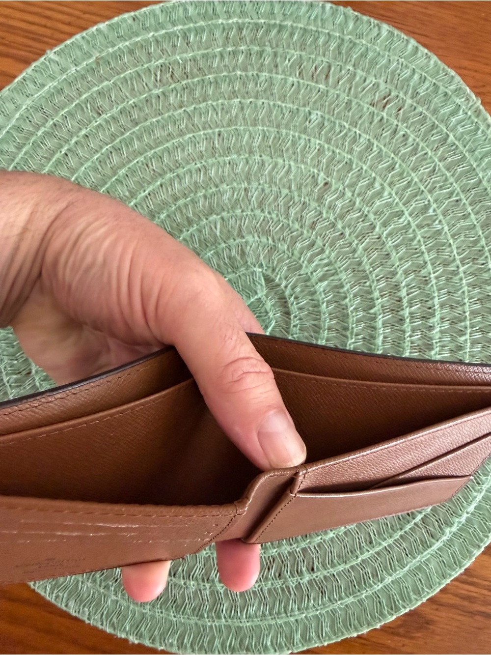 Monogrammed Leather Wallet. Never been used. - Picture 11 of 12